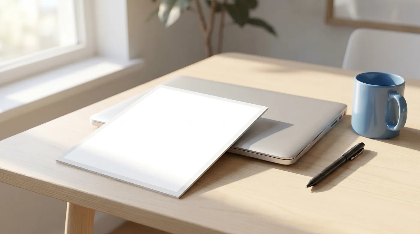 A printed resume page and a closed silver laptop on a sunny wooden desk, representing resume education placement.